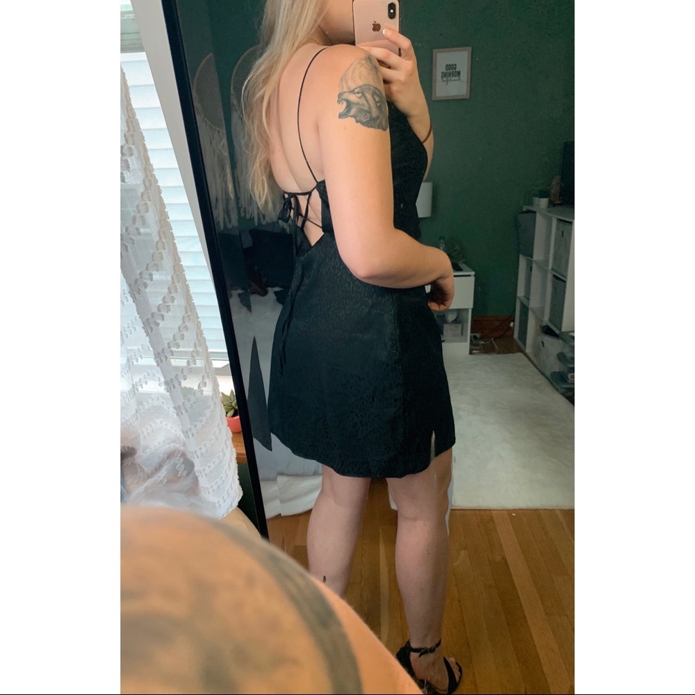 Black Leopard Silk Dress